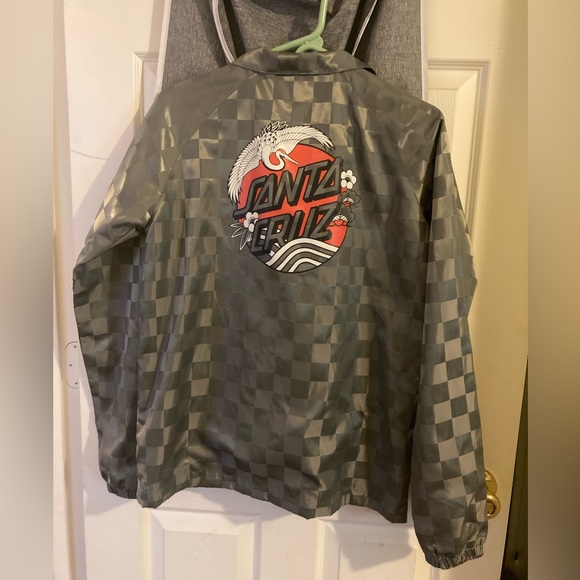 Santa Cruz Grey/Silver Checkered Coach’s Jacket - Picture 2 of 4